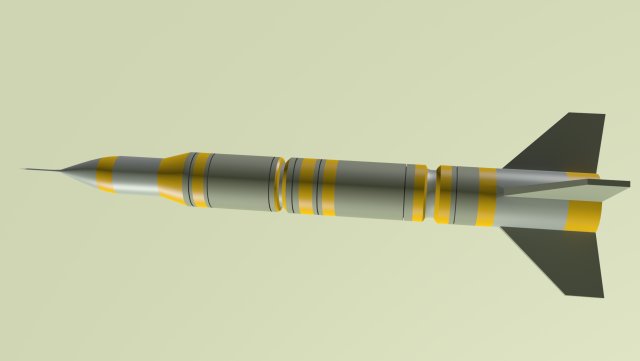 Ballistic rocket obj fbx max 3D Model