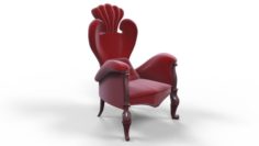 Red British crown armchair 3D Model