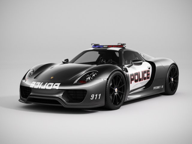 Porsche 918 Spyder Police 3D Model