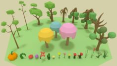 Low-poly Forest Pack 3D Model