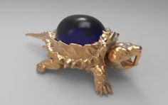 Jewelry pendant turtle with stone 3D Model