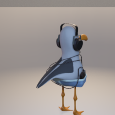Seagull with helmet 3D Print Model