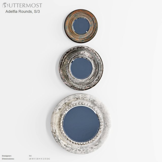 UTTERMOST Adelfia Rounds S3 mirrors 3D Model