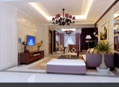 Style concise European living room 1793 3D Model