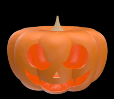 Halloween pumpkin with face Free 3D Model