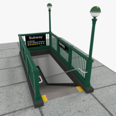 NYC Subway Entrance 3D Model