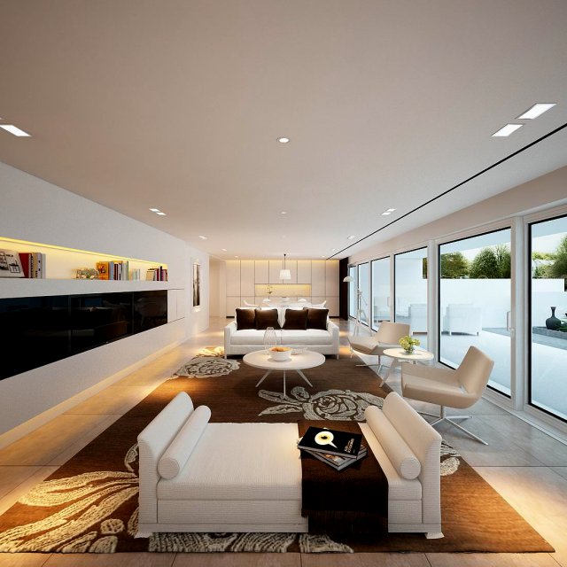 Stylish avant-garde living room design 206 3D Model