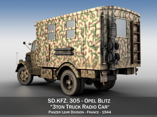 Opel Blitz – 3t Truck with Radiokoffer 3D Model