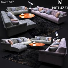 Sofa in modern style NATUZZI Tenore 2787 3D Model
