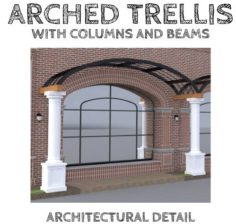 Arched trellis with decorative columns Free 3D Model