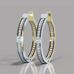 Gold earrings 3D Model