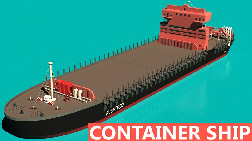 Container Ship 3D Model