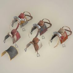Game Ready Realistic Horse Saddle Collection 3D Model