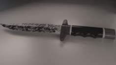 Military knife with camouflage 3D Model