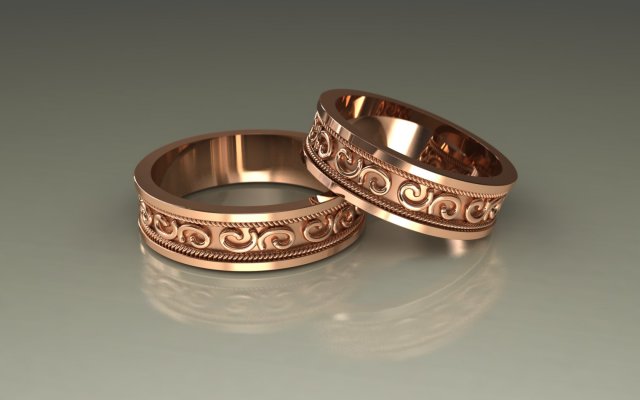 Wedding rings 3D 0213 3D Model