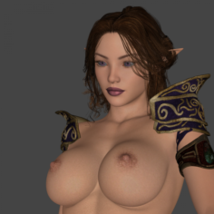 Highly Realistic Naked Elven – Elf Warrior Girl with Vaginal details 3D Model