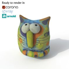 Statuette Cat 3D Model