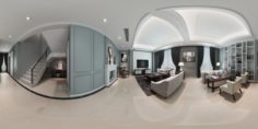 Panoramic neo-classical style living room dining room 27 3D Model