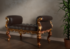 Victorian bench chair 3D Model