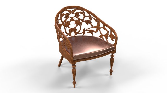 Artistic wood armchair 3D Model
