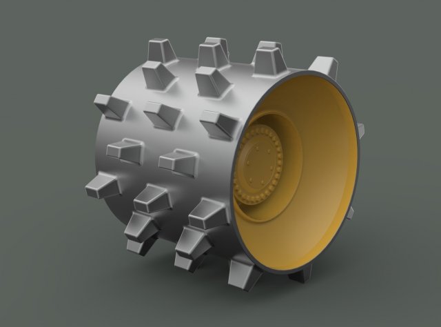 Part tractor wheel vehicle compactor 3D Model