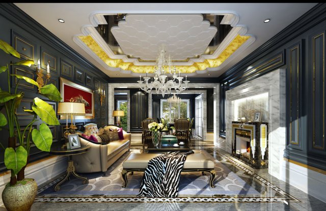 Stylish luxury home furnishings – living room 6115 3D Model