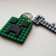 Minecraft Creeper Keychain (single extruder) 3D Print Model