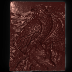 Eagle and wolf Bas relief 3D Model