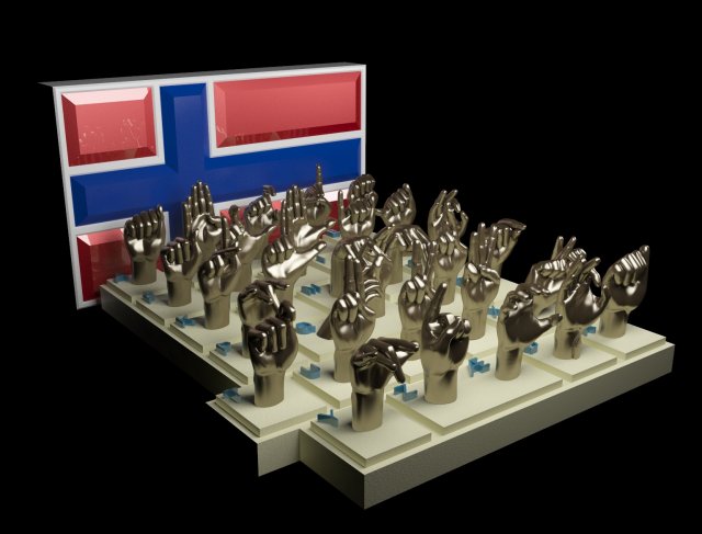 Norwegian deaf alphabet 3D print model 3D Model