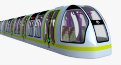 Sci-fi metro train II 3D Model