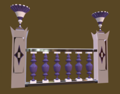 Balustrade Violaceous Palace Decor Baroque – 3 3D Model