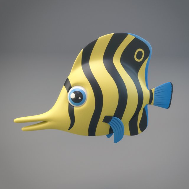 Cartoon Fish 3D Model