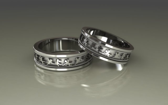 Wedding rings 3D 0217 3D Model