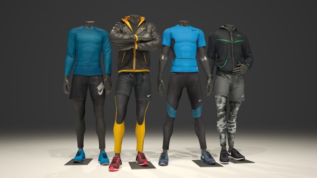 Male mannequin Nike pack 1 3D model 3D Model