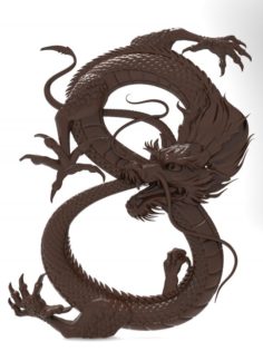 Chinese dragon bas relief for CNC 3D Model