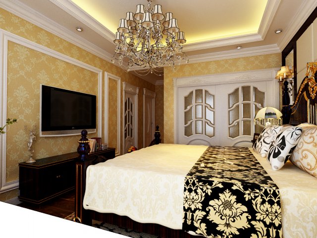 Stylish European bedroom 1887 3D Model