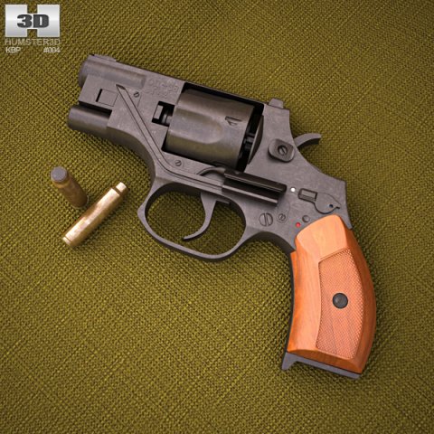 OTs-38 Stechkin silent revolver 3D Model