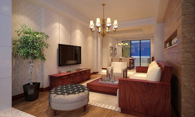 Modern fashionable living room 1844 3D Model