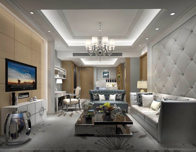 European-style living room design 12 3D Model