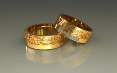 Wedding rings 3D0204 3D Model