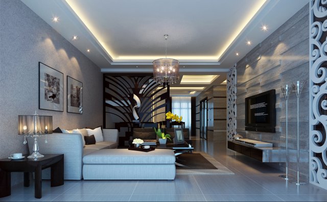 Stylish luxury home decoration – living room 6113 3D Model