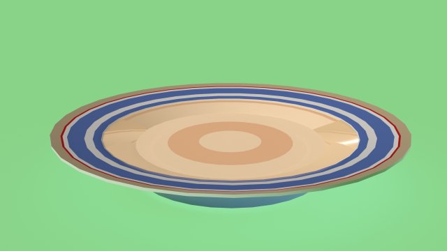 Plate with soup 3D Model