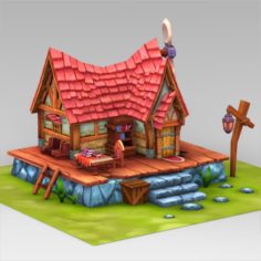 Game Ready Fantasy Sweet Home 3D Model