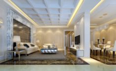 Fashion concise European living room 5168 3D Model