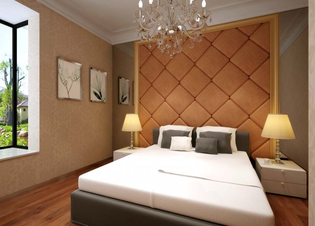 Stylish European bedroom 1823 3D Model