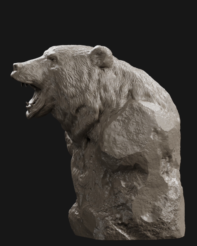 Bear Grin Bust 3D print model 3D Model