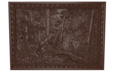Morning in a Pine Forest Bears Bas relief 3D Model