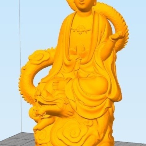 Goddess of Mercy on Dragon  3D Print Model