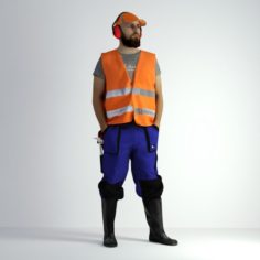 3D Scan Man Worker Safety 018 3D Model