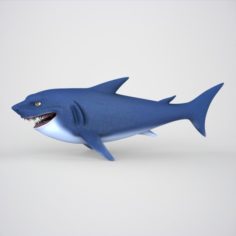 Game Ready Cartoon Shark 3D Model